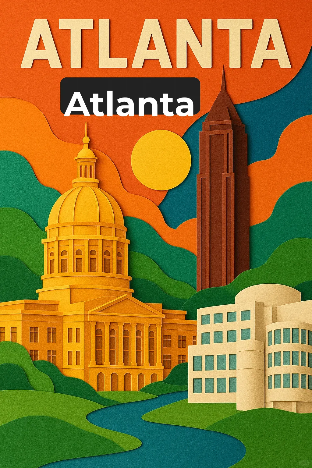 AI Paints the World – Top 10 Buildings in Atlanta, Georgia +4