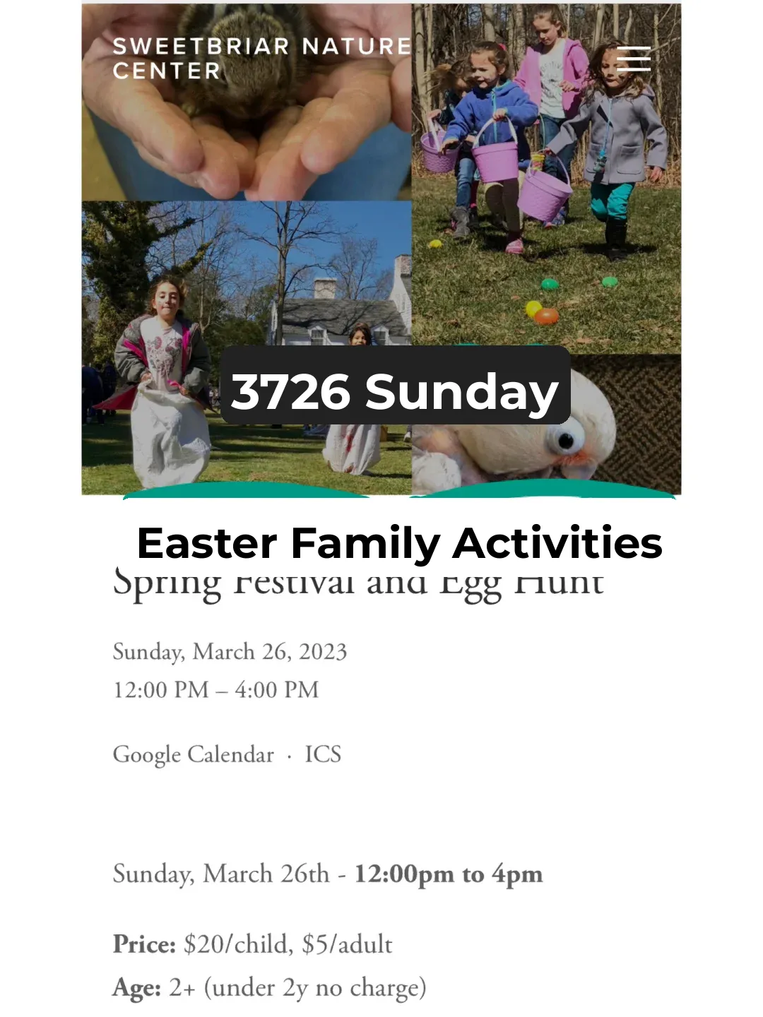 3/26 Sunday | Easter Family Fun Day | Farm Play