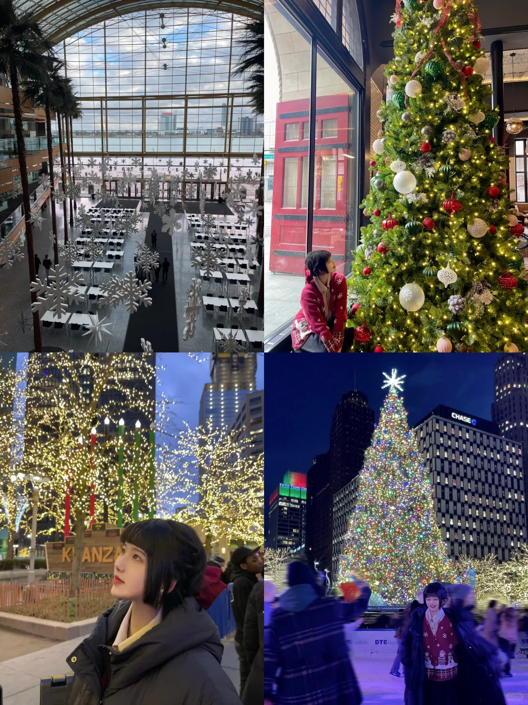 "Christmas and New Year Vibes in Downtown Detroit 🔔"