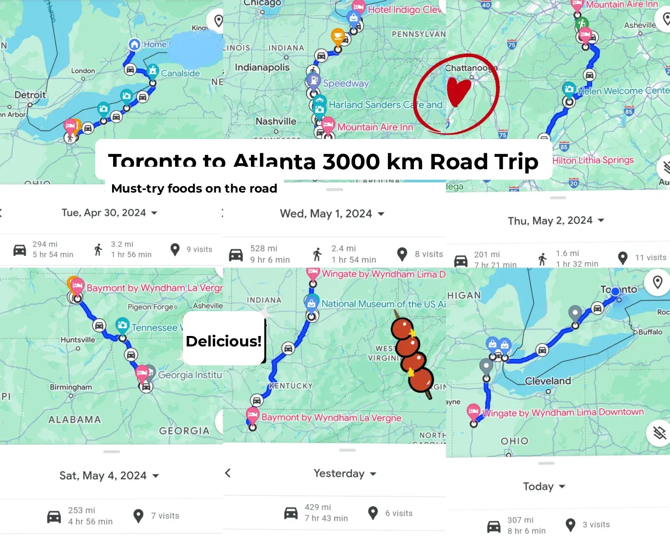 3,500km Toronto to Atlanta Road Trip: Must-Try Eats Along the Way