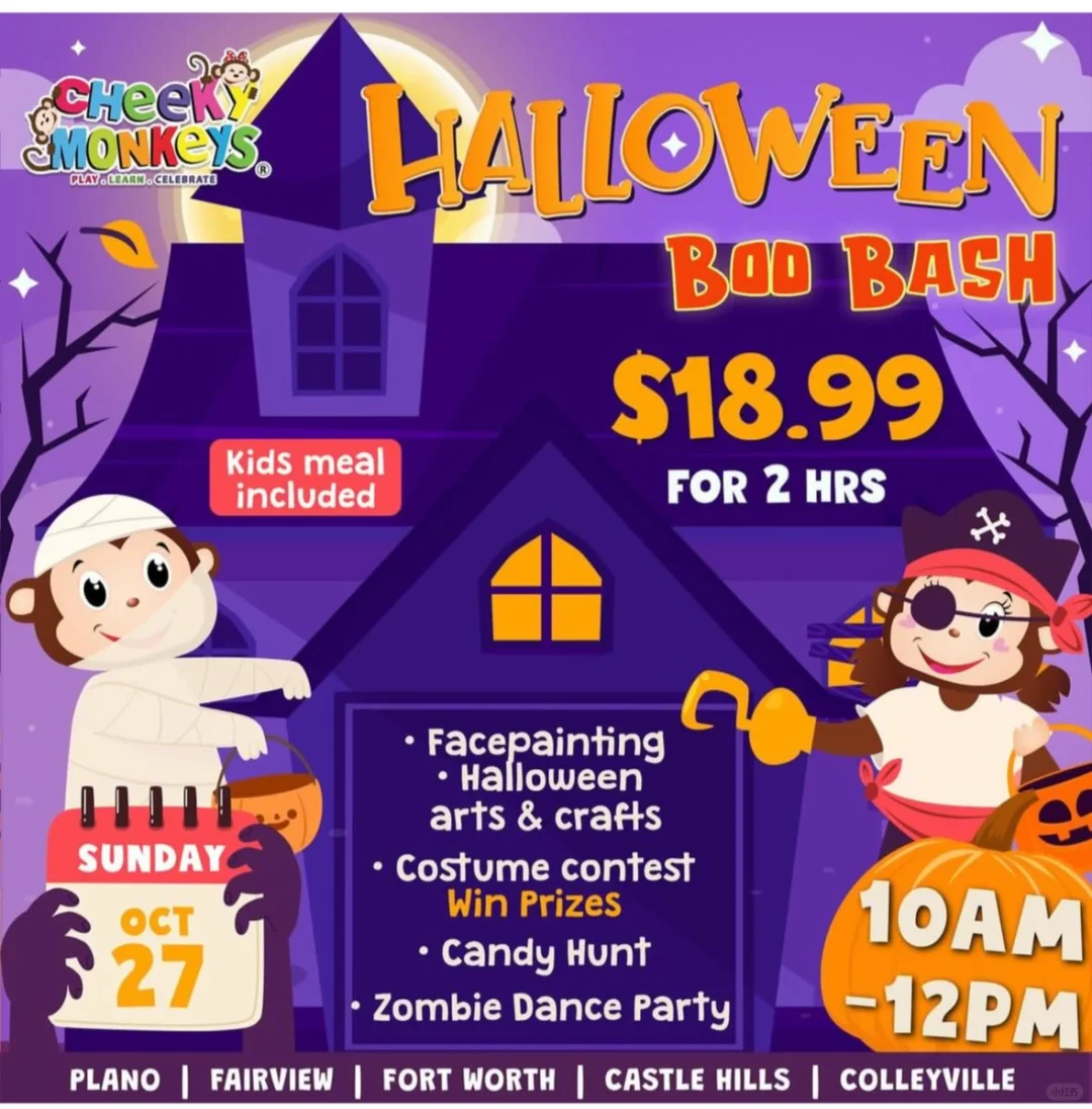 Cheeky Monkey Halloween Event in Dallas on 10/27