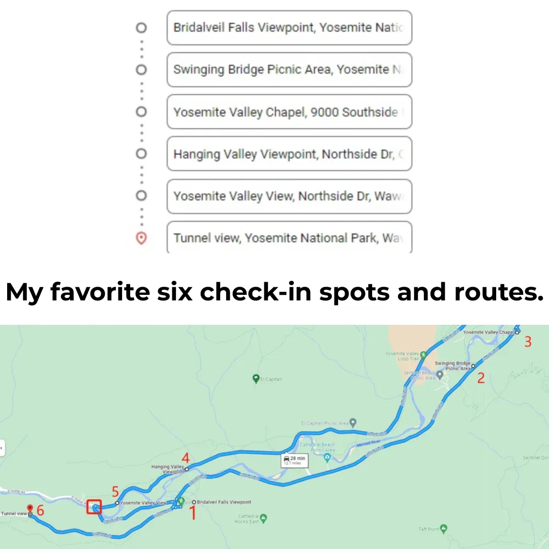 Favorite Photo Spots and Routes in Yosemite National Park