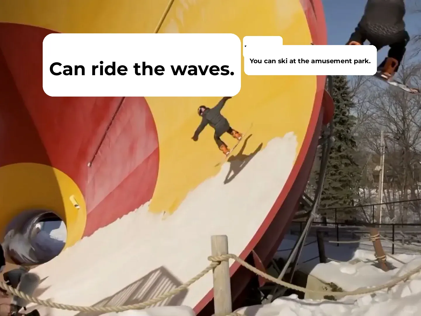 "Sliding and Surfing | A Snow-Covered Park Transforms into a Ski Paradise 🏂"