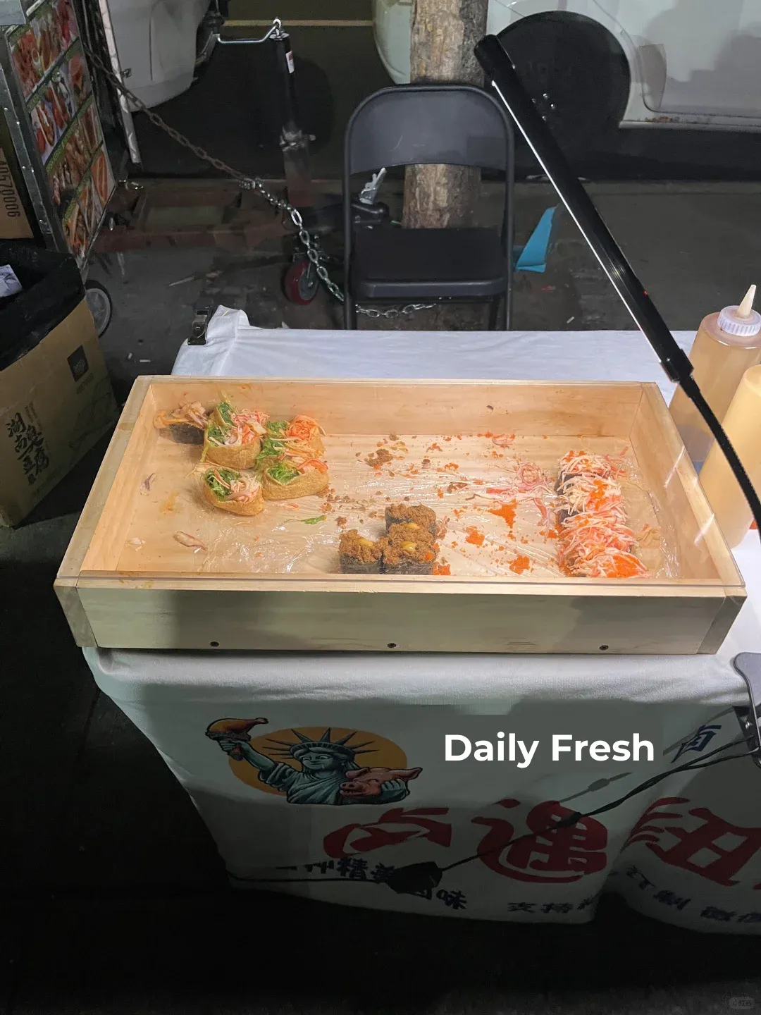 Flushing's Golden City Night Market: $1 Sushi 🍣