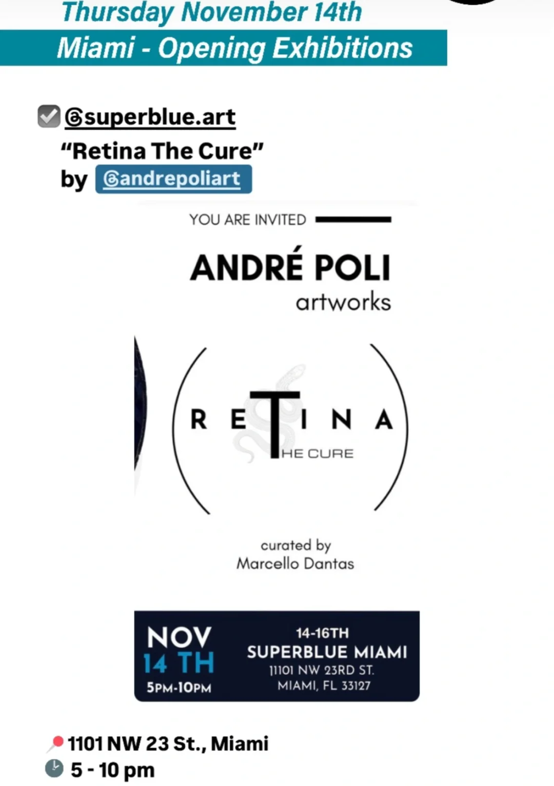 Miami Art Update | Thursday, November 14th: Art Exhibition Opening Details