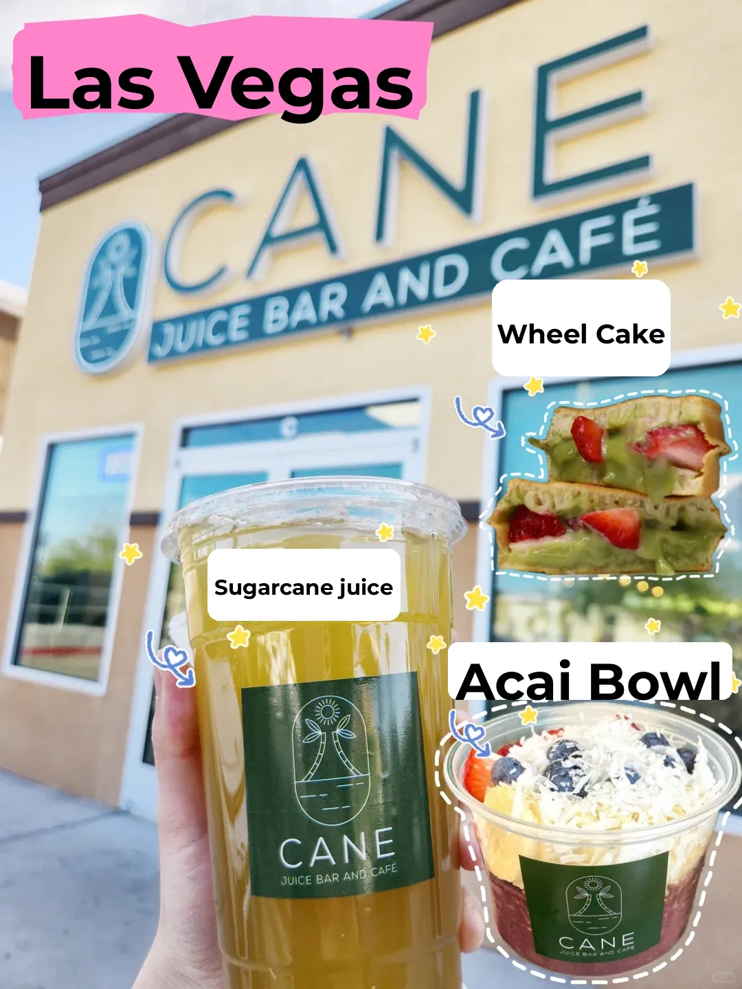 Las Vegas🎋Fresh-Pressed Sugarcane Juice✨First Wheel Cake Spot