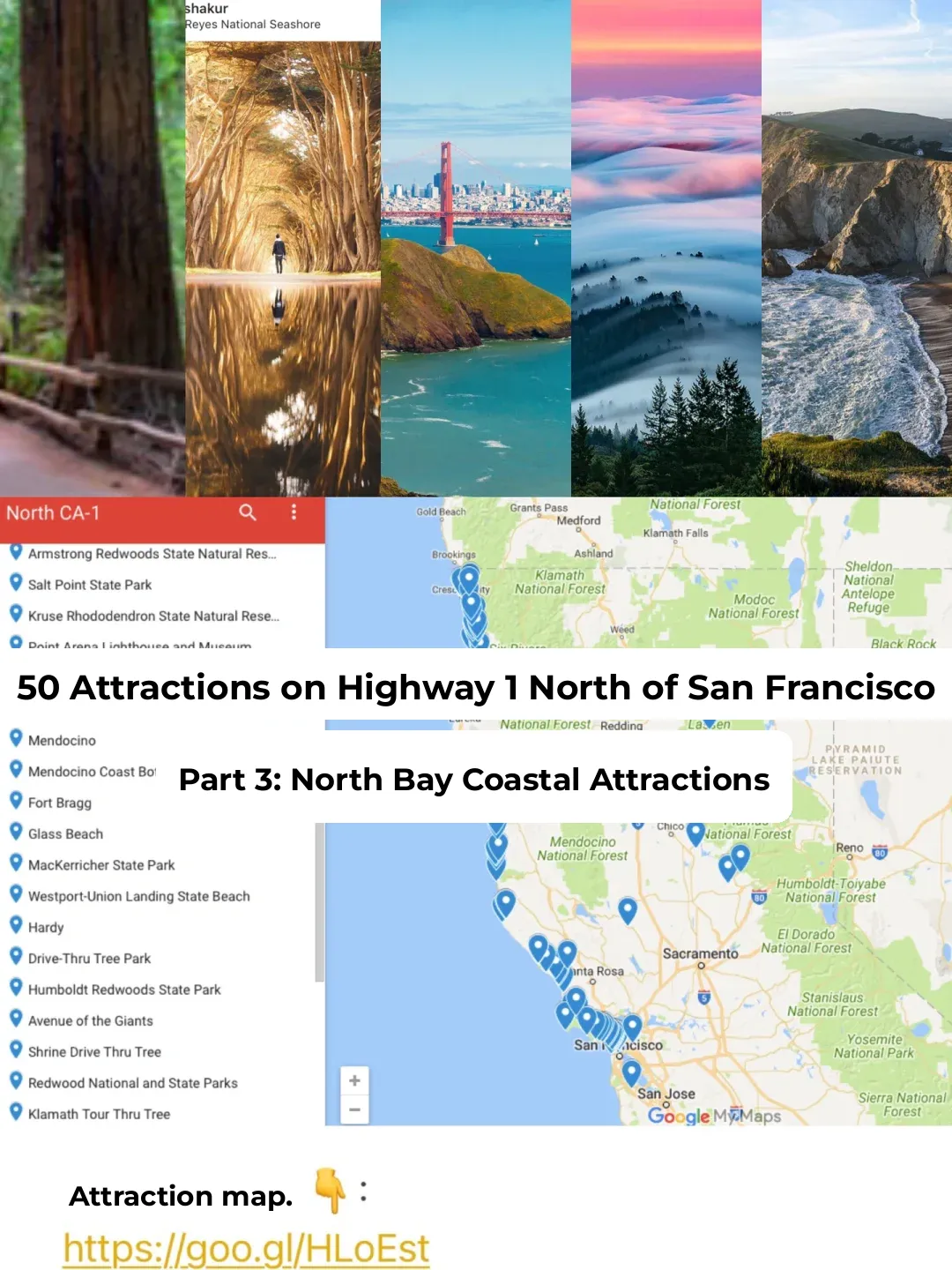 Over 50 Stops on Highway 1 North of San Francisco 3⃣️· North Bay Seaside