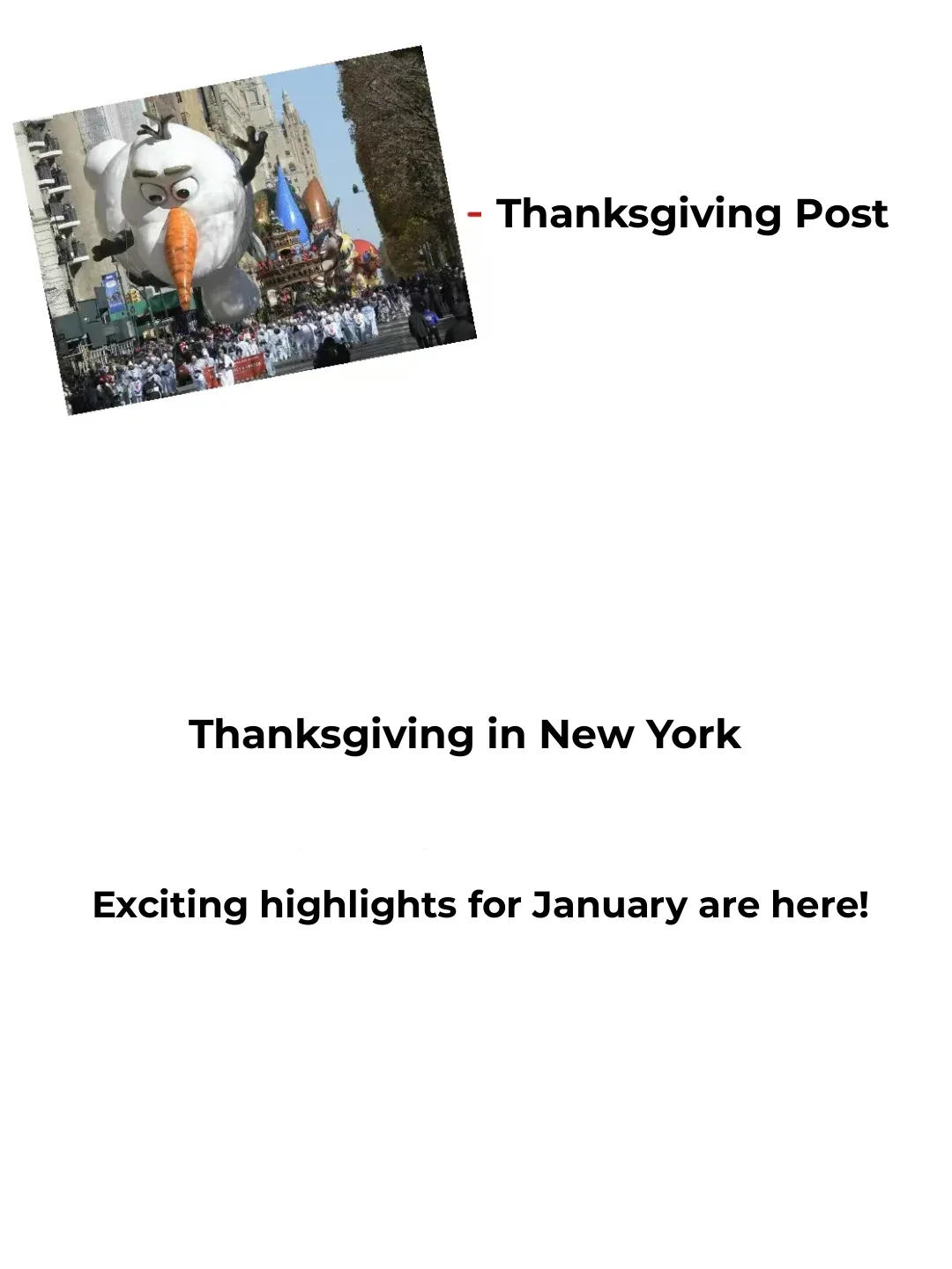 Exciting November Preview for Thanksgiving in New York!