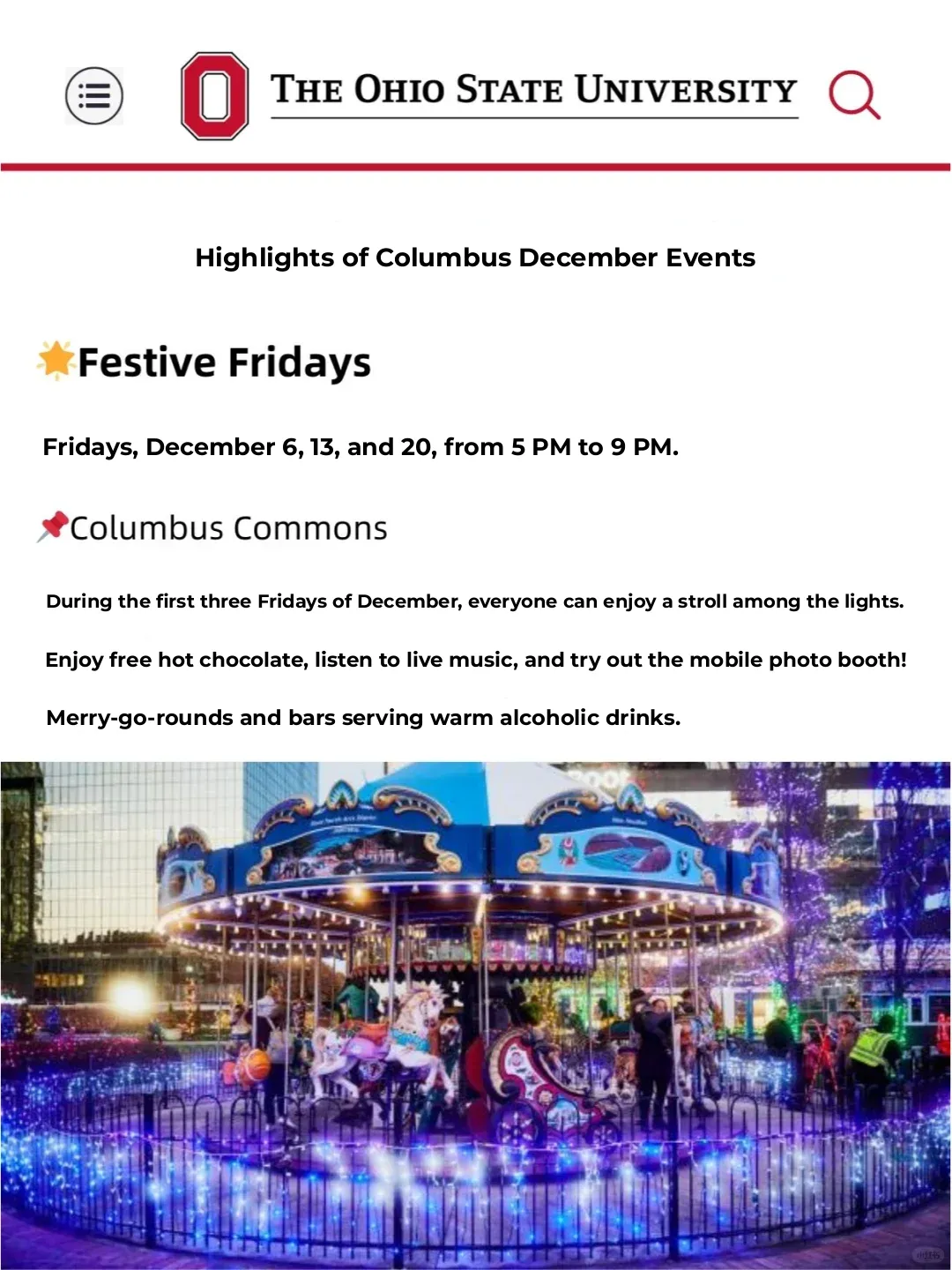 OSU | Columbus Christmas Events🎄 Nonstop Fun!