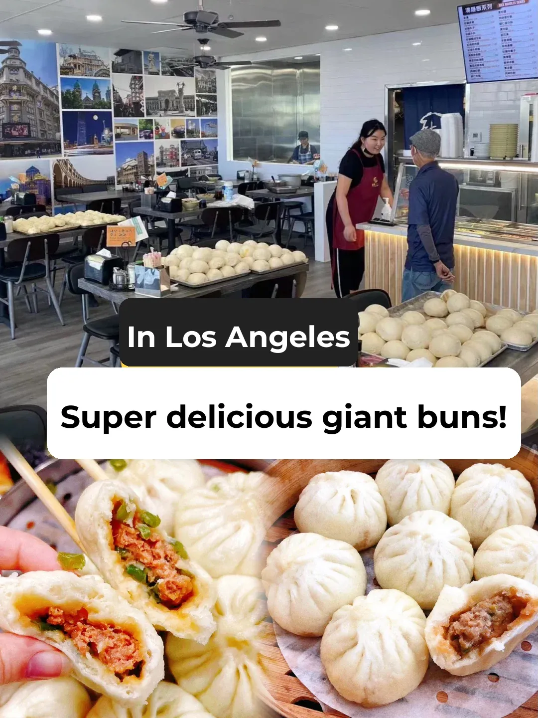 "In Los Angeles‼️ Juicy, Thin-Skinned Meat Buns ~"