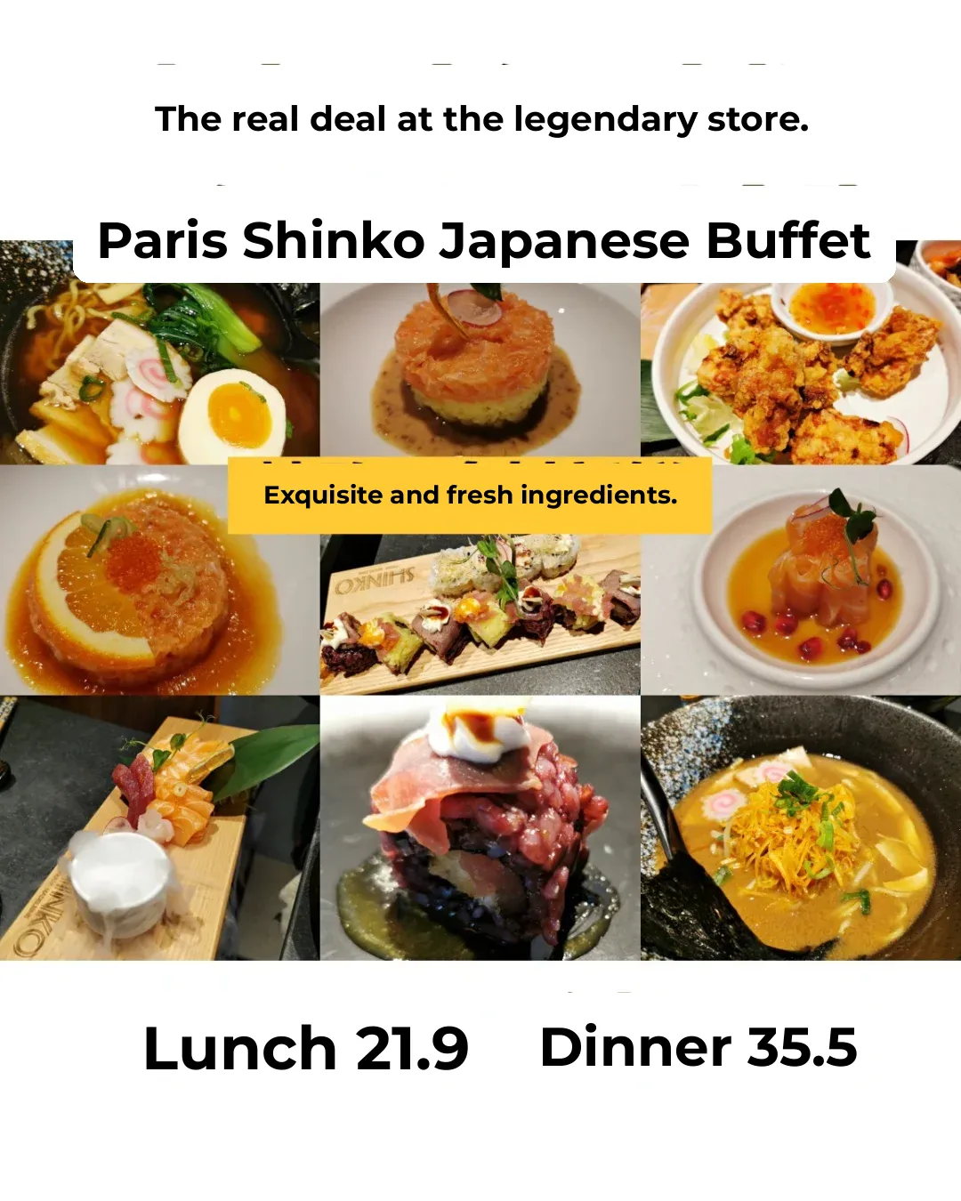 Parisian Chic All-You-Can-Eat Sushi! Fresh Ingredients & Artistic Plating!