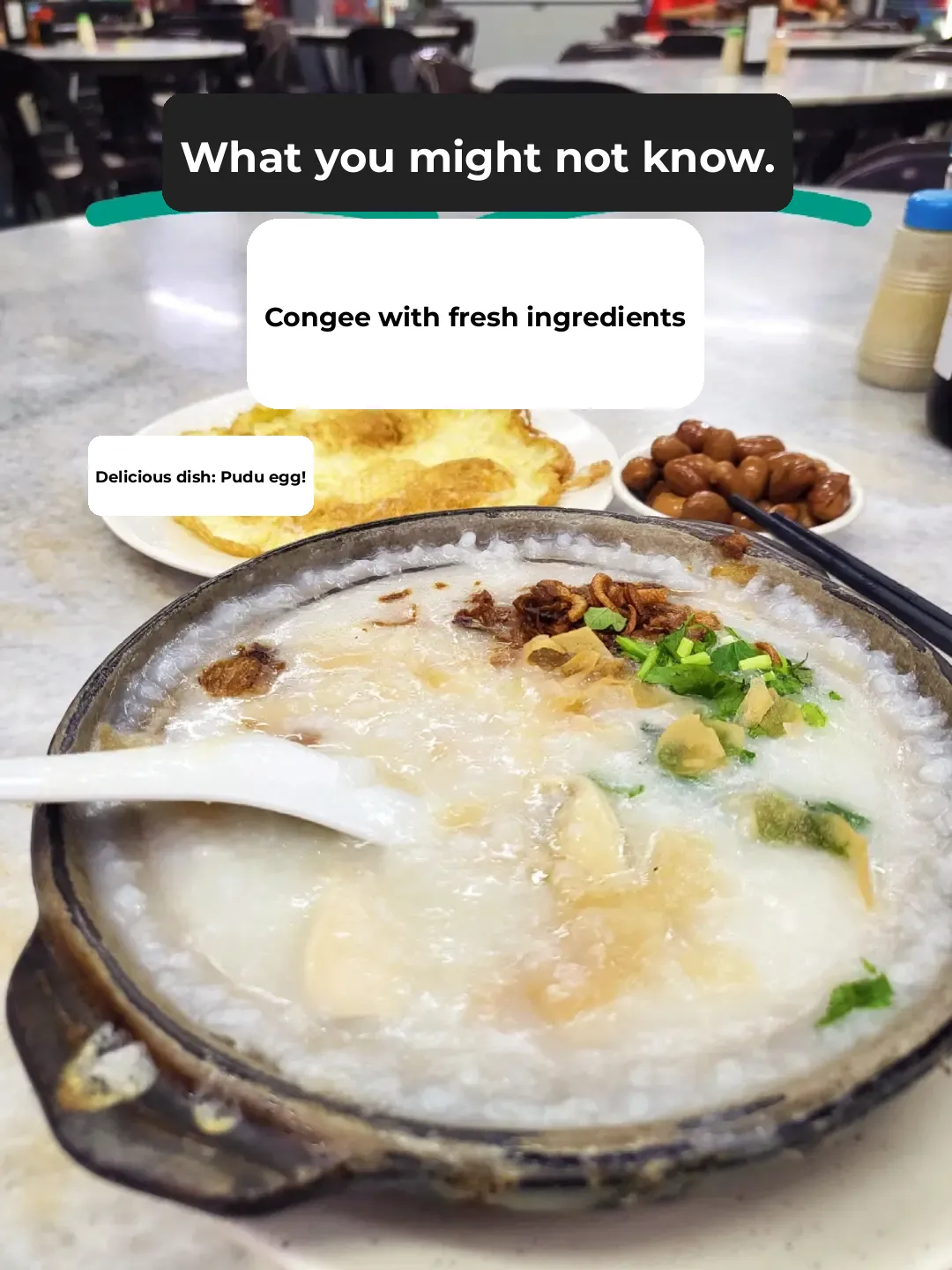 Late-night snack in San Francisco: A bowl of piping hot silky congee