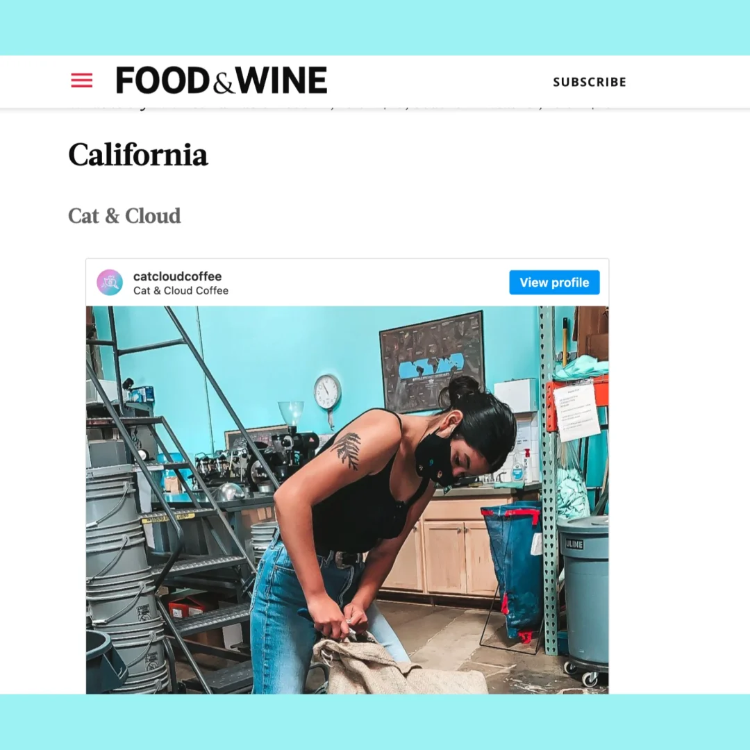 Cat & Cloud Voted Best Coffee Shop in California for 2022