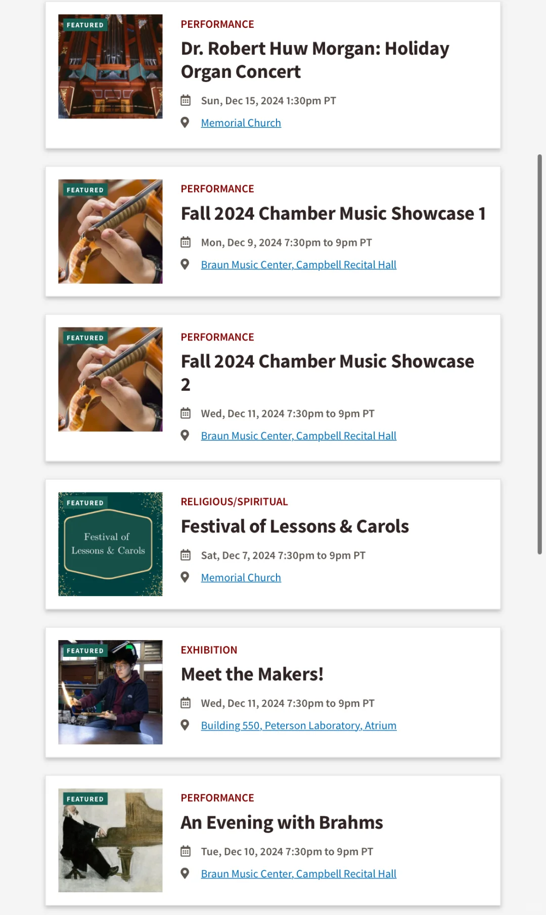 Stanford Events Update｜December 9-31: What's Happening?