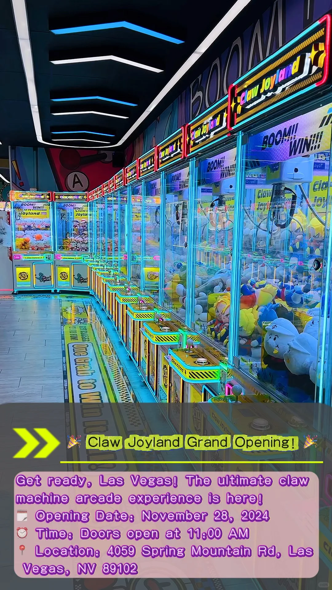 🎉 Grand Opening of the Las Vegas Claw Machine Paradise! 🎉
